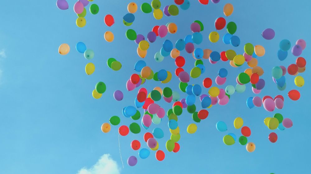 Balloons released in the sky