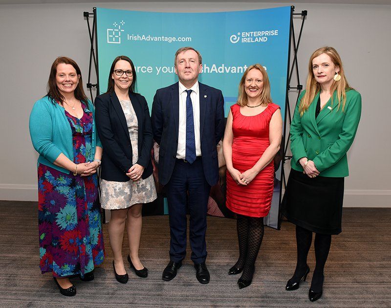 Louella Morton, TestReach, Rachel Wilson, CIPS, Irish Minister Michael Creed, Sheena Bailey, TestReach, Martina Donohoe, Enterprise Ireland